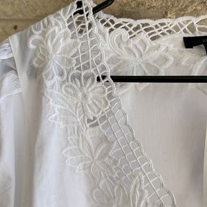 J Crew woven top with eyelet trim. NWT